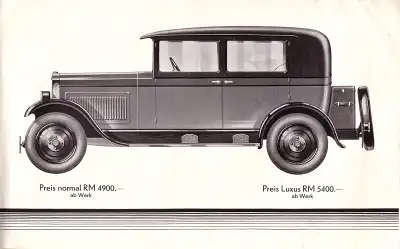 Opel 7/34 1,9Ltr. Prospekt ca. 1929