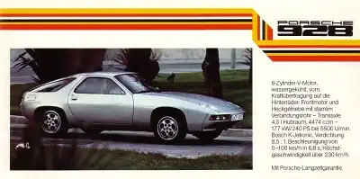 Porsche 928 911SC 911Turbo u. 924 Prospekt 1980er Jahre