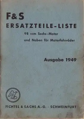 Sachs 98 ccm Ersatzteilliste 1949