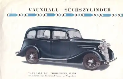 Vauxhall DX Sedan und Sedan de Luxe Prospekt ca. 1935