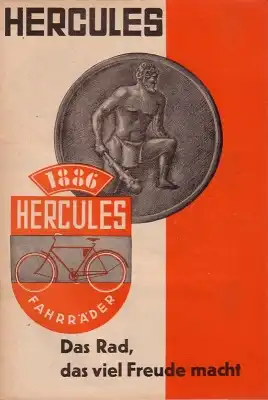 Hercules Fahrrad Programm ca. 1936