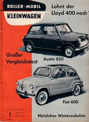 Rollerei und Mobil / Roller Mobil Kleinwagen 1960 Heft 1