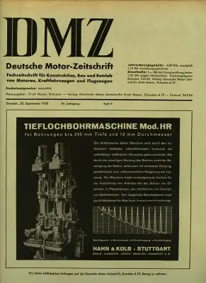 DMZ Deutsche Motor-Zeitschrift 1938 Heft 9