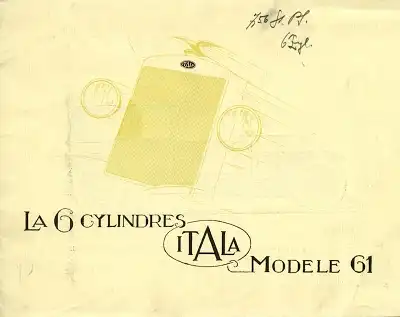 Itala Modell 61 Prospekt 1920er Jahre