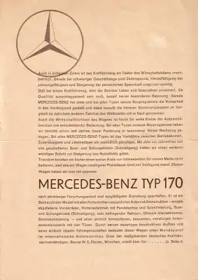 Mercedes-Benz Typ 170 Prospekt 1932