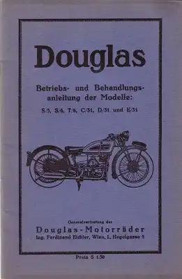 Douglas S/5 S/6 T/6 C/31 D/31 und E/31 Bedienungsanleitung 1930er Jahre