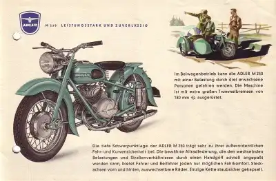 Adler Motorrad M 250 Prospekt 1953