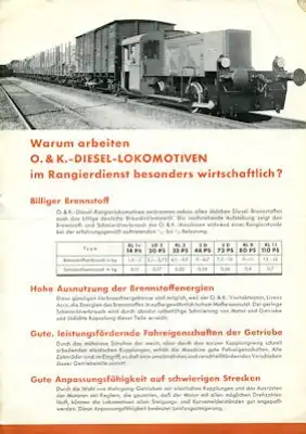 O. & K. Diesel Lokomotiven Prospekt 1930er Jahre