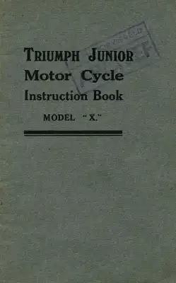Triumph Junior model X Bedienungsanleitung ca. 1930