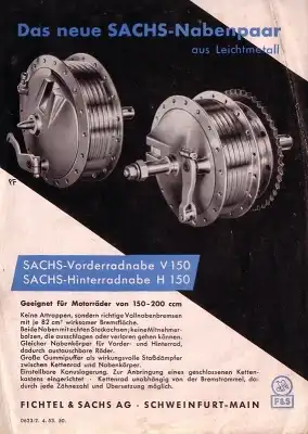 Sachs 175 ccm Motoren Prospekt 4.1953