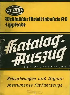 Hella Katalog Auszug 1930er Jahre