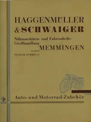 Haggenmüller & Schwaiger / Memmingen Katalog ca.1927