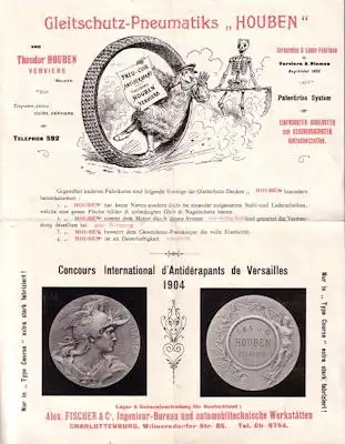 Houben, Theodor / Belgien Gleitschutz-Pneumatiks Prospekt 1907