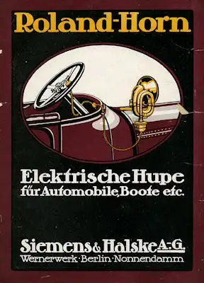 Siemens & Halske AG Roland Horn und Tacho Prospekt 1920er Jahre