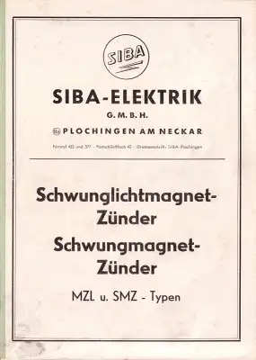Siba Schwungrad-Lichtmagnetzünder MZL und SMZ 1950er Jahre