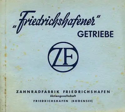 ZF Getriebe Fern-Gang Prospekt ca. 1939