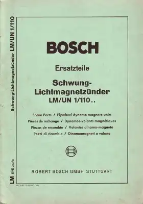 Bosch Schwung-Lichtmagnetzünder LM/UN 1/110 Ersatzteilliste 10.1952