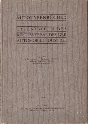 Autotypenbücher 1934 Typentafeln des Reichverbandes der Automobilindustrie