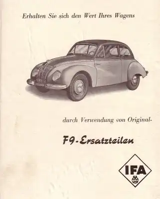IFA F 9 Ersatzteilliste 1954