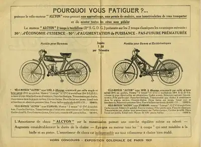 Alcyon velo moteur Prospekt 1931