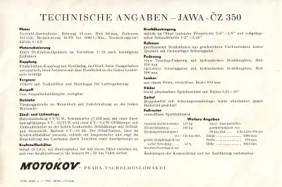 Jawa - CZ 350 ccm Prospekt 1955
