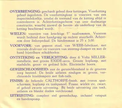 Calthorpe Programm 1933