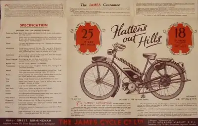 James Autocycle Prospekt 1930er Jahre