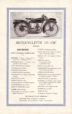 Peugeot 175 und 350 ccm Prospekt ca. 1927