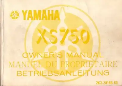 Yamaha XS 750 E Bedienungsanleitung 1978