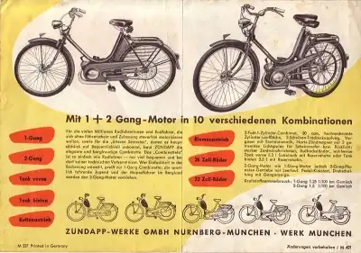 Zündapp Combinette Prospekt 1952