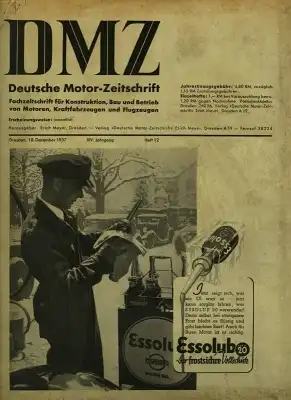 DMZ Deutsche Motor-Zeitschrift 1937 Heft 12