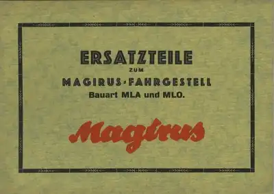 Magirus Fahrgestell MLA u. MLO Ersatzteilliste 6.1929