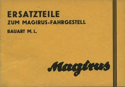 Magirus Fahrgestell M.L. Ersatzteilliste ca.1930
