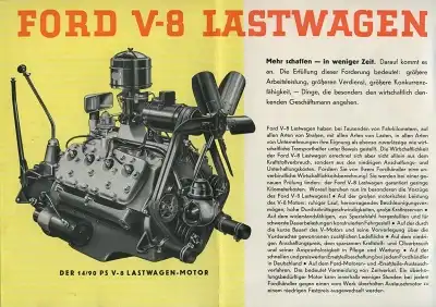 Ford Lkw V 8 Prospekt 1930er Jahre