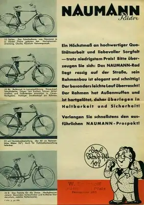 Seidel & Naumann Fahrrad Prospekt 1930er Jahre