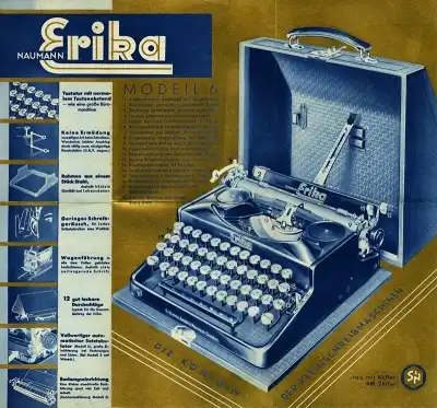 Seidel & Naumann Schreibmaschine Erika Prospekt 1930er Jahre