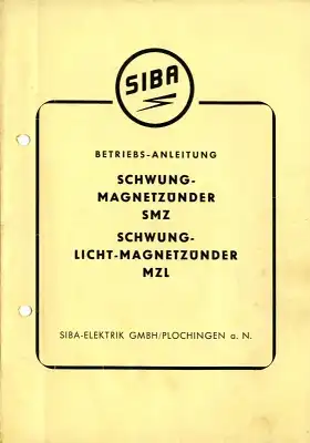 Siba SMZ und MZL Bedienungsanleitung 1950er Jahre