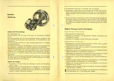 Siba SMZ und MZL Bedienungsanleitung 1950er Jahre