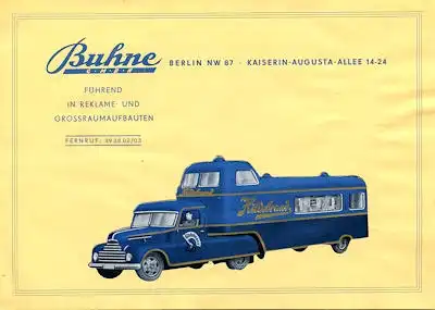 Buhne Lkw Prospekt 1950er Jahre