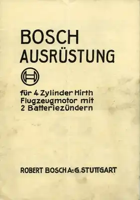 Bosch Ausrüstung für Hirth Flugmotoren 4.1933