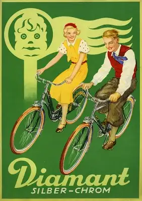 Diamant Silber-Chrom Fahrrad Prospekt 1935