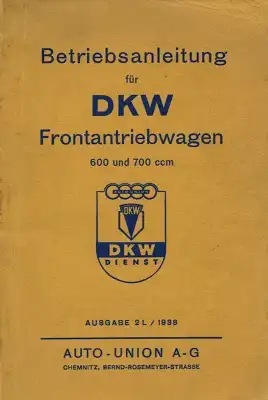 DKW Frontantriebswagen Bedienungsanleitung 5.1938