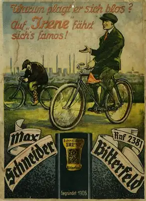 Irene original Fahrrad Werbeplakat 1930er Jahre