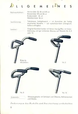 Excelsior Fahrrad Prospekt 1939