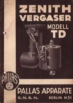 Pallas Zenith Vergaser TD 5.1940