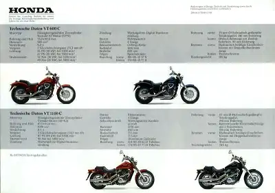 Honda VT 600 C und VT 1100 C Prospekt 1988