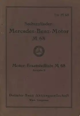 Mercedes-Benz M 68 Motor Ersatzteilliste 1935