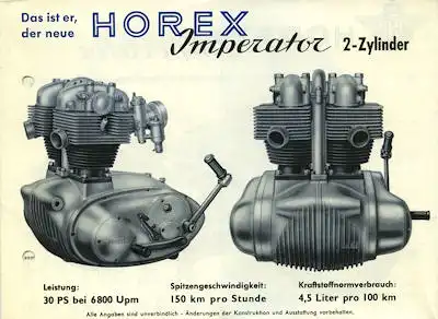 Horex Imperator 500ccm Prospekt ca. 1952