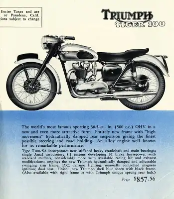 Triumph Programm 1960er Jahre