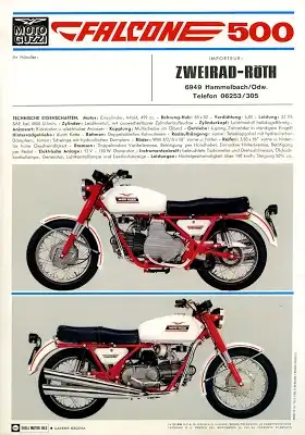 Moto Guzzi Falcone 500 Prospekt ca. 1972